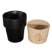 Mug céramique avec sa base en bois aimantée Import, Mug noir publicitaire