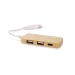 Hub USB en bambou avec prise remplaçable - Rivo, Hub publicitaire