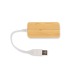 Hub USB en bambou avec prise remplaçable - Rivo cadeau d’entreprise