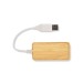 Hub USB en bambou avec prise remplaçable - Rivo, Hub publicitaire