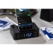 Réveil avec chargeur inductif CLOCKI, Porte-téléphone portable et support, socle, base pour smartphone publicitaire