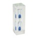 Sablier plexi sable bleu - H 8cm cadeau d’entreprise