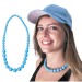 Collier perles néon bleu, collier reclame