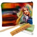 Trousse plate en velours - Format A5 bedrijfs cadeau