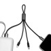 Câble court 4 en 1 - 18cm à charge rapide 20W en matériaux recyclés - Noir, câble de chargement pubblicitario