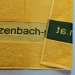 Serviette sport logo tissé jacquard sur mesure au Pantone 50x100 cm cadeau d’entreprise