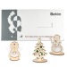 Carte de voeux Premium avec figurines feutrine et bois - Premium 4/0-c - Ange cadeau d’entreprise