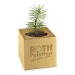 Pot cube bois de bureau de Noël - Design standard - Epicéa - sans gravure laser, décoration et objet de Noël publicitaire