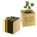 Pot cube bois Mini - Design standard - Trèfle à 4 feuilles bedrijfs cadeau