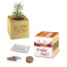 Pot cube bois Mini de Noël - Epicéa - Epicéa, décoration et objet de Noël publicitaire