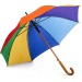 Parapluie automatique arc-en-ciel en bois 23 en polyester 190T cadeau d’entreprise