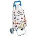 chariot shopping pvc enfant, 2-fois assorti, poussette à marché ou cabas à roulettes publicitaire