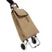chariot shopping 2 roues en jute, poussette à marché ou cabas à roulettes publicitaire