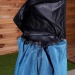 Chariot de courses avec sac, bleu, 40 l, poussette à marché ou cabas à roulettes publicitaire