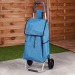 Chariot de courses avec sac, bleu, 40 l, poussette à marché ou cabas à roulettes publicitaire