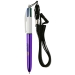 Miniatura del producto Bolígrafo bicolor con bolígrafo brillante y cinta para el cuello. 0
