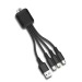 Benri - câble usb-a vers 3-en-1 - charge ultra-rapide 3a 20w - format porte-clés, câble de chargement publicitaire