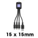 Benri - usb-a to 3-in-1 cable - ultra-fast charging 3a 20w - keyring size wholesaler