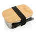 Miniature du produit Boîte à Lunch en acier avec couvercle en bambou et cuichette 0