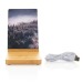 Cadre photo avec chargeur sans fil bambou cadeau d’entreprise