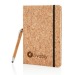 Notizbuch aus Kork mit Bambusstift, Dauerhaftes und ökologisches personalisiertes Objekt Werbung