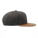 Snapback cap with suede peak, Flat peak cap promotional
