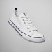 Chaussures de tennis / sneakers classiques en toile avec semelle en caoutchouc blanc décorée de lignes colorées cadeau d’entreprise