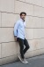 Chemise a motifs chevrons manches longues - Russell cadeau d’entreprise