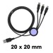Miniatura del producto Daburu - cable usb-a a 3-en-1 - carga ultra-rápida 3a 20w 2