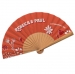 Natural wood fan with fabric wholesaler
