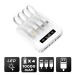 Product thumbnail Heiho keburu - battery with integrated 4 in 1 cable and 2 usb - 10,000 mah, white 0