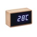 Miniature du produit Horloge logotée à LED en bambou 0