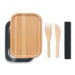 Miniatura del producto Lunchbox de promoción de metal y bambú con cubertería 3