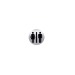 Plaque Picto Alu Rond 80 mm Toilettes HOM/FEM (Palu 7) cadeau d’entreprise