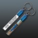 Key ring with floating liquid insert, key ring with liquid insert promotional