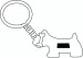 Porte-clés Dog, porte-clés en métal sur stock publicitaire