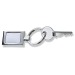 Porte-clés rectangulaire, porte-clés en métal sur stock publicitaire