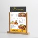 Porte-visuel/menu socle bois 2 montants plexi 1/3A4 210x105 cadeau d’entreprise