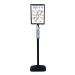 Poteau SF Distributeur Flacons Gel + cadre A3 Noir mat cadeau d’entreprise