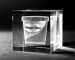 Pisapapeles de vidrio rectangular con grabado láser en 3D regalo de empresa