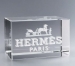 Glass paperweight - rectangle, glass block paperweight with 3D engraving promotional
