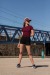 Short femme skinni fit, Short de sport publicitaire