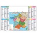 Unter Hand laminierte Karte von Frankreich Regionalkarte Geschäftsgeschenk