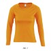 Camiseta de mujer con cuello redondo, manga larga, color sol - majestic - 11425c, Textiles Solares... publicidad