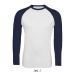 Tee-shirt homme bicolore manches longues raglan - FUNKY LSL - 3XL, textile Sol's publicitaire