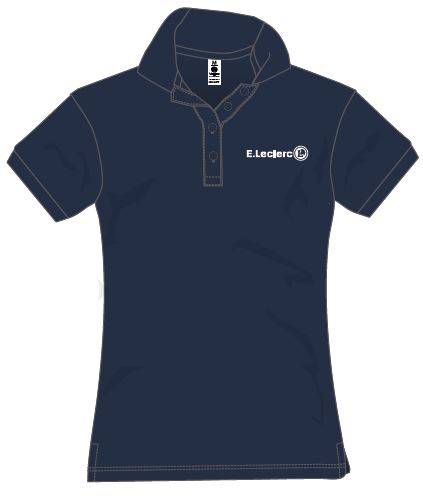 Polo piqué femme bleu