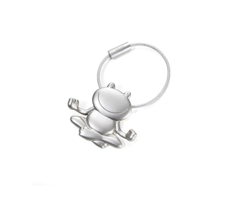 Troika Porte-Clés Grenouille Méditation - Métal Chromé - Cadeau Yoga Et Bien-Être