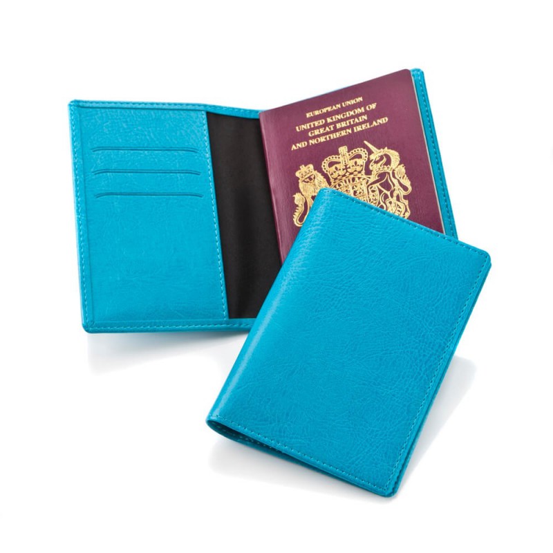 Bleu ciel LOLUNA® Etui protège passeport français et autres pays en cuir robuste compact existe en plusieur couleur 