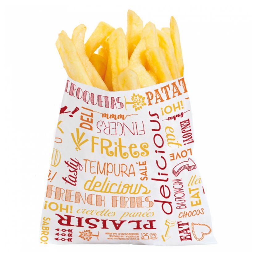 para papas fritas 12x12cm (por milla) personalizable | y bolsas de papas fritas | Platos de un solo desechables | Objeto publicitario