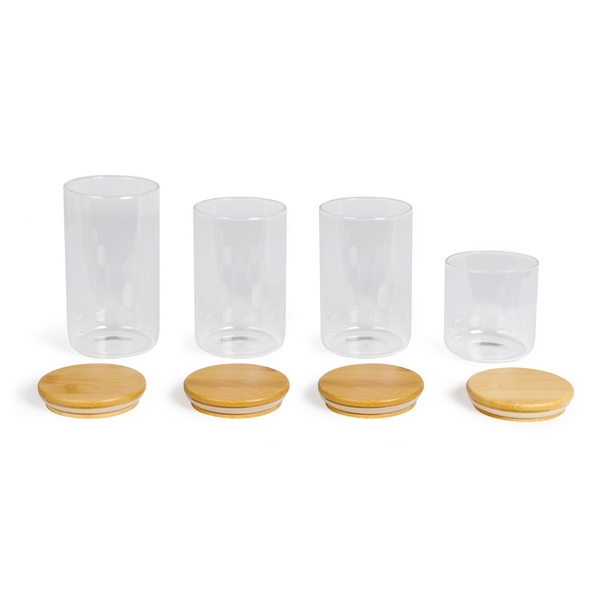 TREND HOME COLLECTION Lot de 3 bocaux de conservation avec bouchon en liège - Be